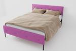 Цвет фасада: Розовый; Цвет корпуса: Чёрный; Материал фасада: Металл/Велюр; Размер: 1200х2000 мм; Спальное место: 1200х2000 мм